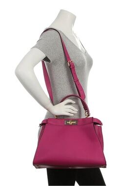 Fendi Magenta Calfskin Medium Peekaboo Iconic bag